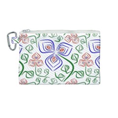 Bloom Nature Plant Pattern Canvas Cosmetic Bag (medium)