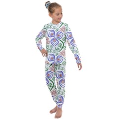 Bloom Nature Plant Pattern Kids  Long Sleeve Set 