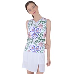 Bloom Nature Plant Pattern Women s Sleeveless Sports Top by Maspions