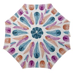 Pen Peacock Colors Colored Pattern Straight Umbrellas by Maspions