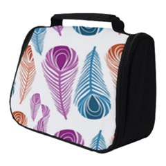 Pen Peacock Colors Colored Pattern Full Print Travel Pouch (small)
