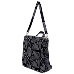 Leaves Flora Black White Nature Crossbody Backpack by Maspions