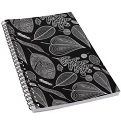 Leaves Flora Black White Nature 5 5  X 8 5  Notebook