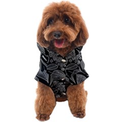 Leaves Flora Black White Nature Dog Coat