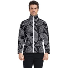 Leaves Flora Black White Nature Men s Bomber Jacket