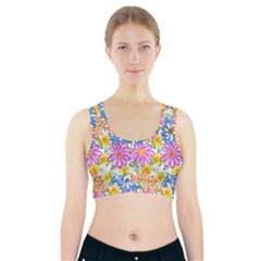 Bloom Flora Pattern Printing Sports Bra With Pocket