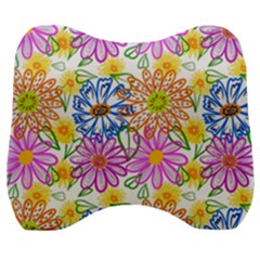 Bloom Flora Pattern Printing Velour Head Support Cushion