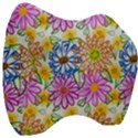 Bloom Flora Pattern Printing Velour Head Support Cushion View3