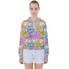 Bloom Flora Pattern Printing Women s Tie Up Sweat by Maspions