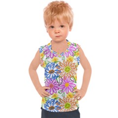 Bloom Flora Pattern Printing Kids  Sport Tank Top