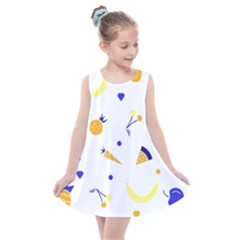 Pattern-fruit-apples-green Kids  Summer Dress by Maspions