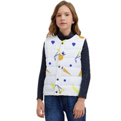 Pattern-fruit-apples-green Kid s Button Up Puffer Vest	 by Maspions