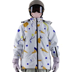 Pattern-fruit-apples-green Women s Zip Ski And Snowboard Waterproof Breathable Jacket by Maspions