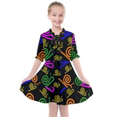 Pattern-repetition-snail-blue Kids  All Frills Chiffon Dress