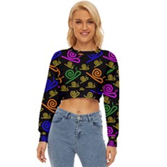 Pattern-repetition-snail-blue Lightweight Long Sleeve Sweatshirt