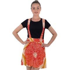 Grapefruit-fruit-background-food Velvet Suspender Skater Skirt