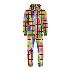 Pattern-repetition-bars-colors Hooded Jumpsuit (kids)