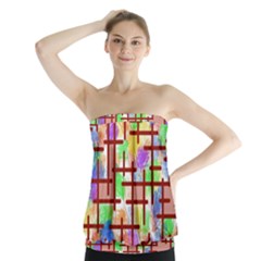 Pattern-repetition-bars-colors Strapless Top