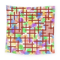 Pattern-repetition-bars-colors Square Tapestry (large)