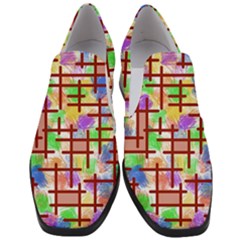 Pattern-repetition-bars-colors Women Slip On Heel Loafers