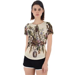 Vintage-antique-plate-china Back Cut Out Sport T-shirt