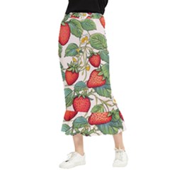 Strawberry-fruits Maxi Fishtail Chiffon Skirt