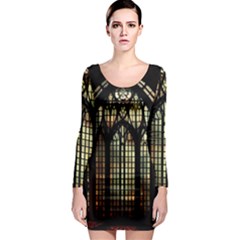 Stained Glass Window Gothic Long Sleeve Bodycon Dress