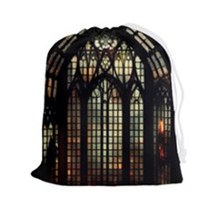 Stained Glass Window Gothic Drawstring Pouch (2xl)