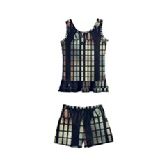 Stained Glass Window Gothic Kids  Boyleg Swimsuit