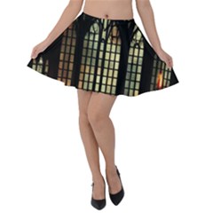 Stained Glass Window Gothic Velvet Skater Skirt