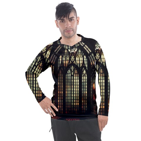 Stained Glass Window Gothic Men s Pique Long Sleeve T-shirt by Maspions