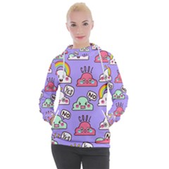 Cloud Seamless Pattern Women s Hooded Pullover