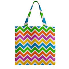 Chevron Pattern Design Texture Zipper Grocery Tote Bag by Apen