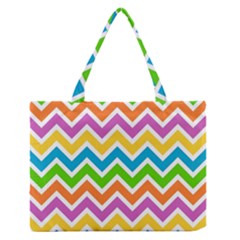 Chevron Pattern Design Texture Zipper Medium Tote Bag by Apen