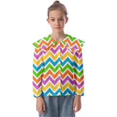 Chevron Pattern Design Texture Kids  Peter Pan Collar Blouse by Apen