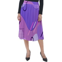Colorful Labstract Wallpaper Theme Classic Velour Midi Skirt 