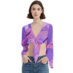 Colorful Labstract Wallpaper Theme Trumpet Sleeve Cropped Top