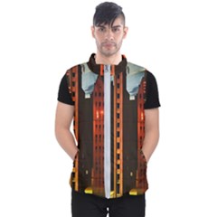 Sci-fi Futuristic Science Fiction City Neon Scene Artistic Technology Machine Fantasy Gothic Town Bu Men s Puffer Vest