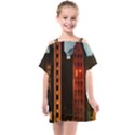 Sci-fi Futuristic Science Fiction City Neon Scene Artistic Technology Machine Fantasy Gothic Town Bu Kids  One Piece Chiffon Dress View1