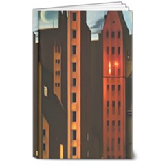 Sci-fi Futuristic Science Fiction City Neon Scene Artistic Technology Machine Fantasy Gothic Town Bu 8  X 10  Hardcover Notebook