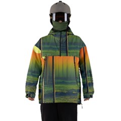 Outdoors Night Moon Full Moon Trees Setting Scene Forest Woods Light Moonlight Nature Wilderness Lan Men s Ski And Snowboard Waterproof Breathable Jacket