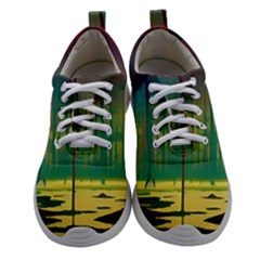 Nature Swamp Water Sunset Spooky Night Reflections Bayou Lake Women Athletic Shoes by Posterlux