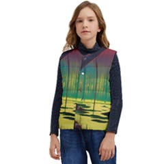 Nature Swamp Water Sunset Spooky Night Reflections Bayou Lake Kid s Button Up Puffer Vest	 by Posterlux