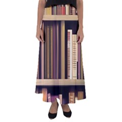 Books Bookshelves Office Fantasy Background Artwork Book Cover Apothecary Book Nook Literature Libra Flared Maxi Skirt