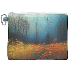 Wildflowers Field Outdoors Clouds Trees Cover Art Storm Mysterious Dream Landscape Canvas Cosmetic Bag (xxl) by Posterlux