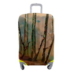 Woodland Woods Forest Trees Nature Outdoors Mist Moon Background Artwork Book Luggage Cover (small) by Posterlux