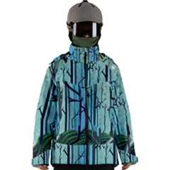 Nature Outdoors Night Trees Scene Forest Woods Light Moonlight Wilderness Stars Men s Zip Ski And Snowboard Waterproof Breathable Jacket by Posterlux