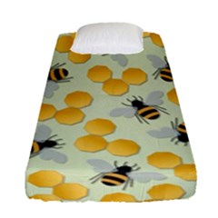 Bees Pattern Honey Bee Bug Honeycomb Honey Beehive Fitted Sheet (single Size)