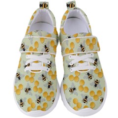 Bees Pattern Honey Bee Bug Honeycomb Honey Beehive Women s Velcro Strap Shoes