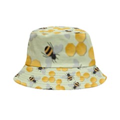 Bees Pattern Honey Bee Bug Honeycomb Honey Beehive Inside Out Bucket Hat
